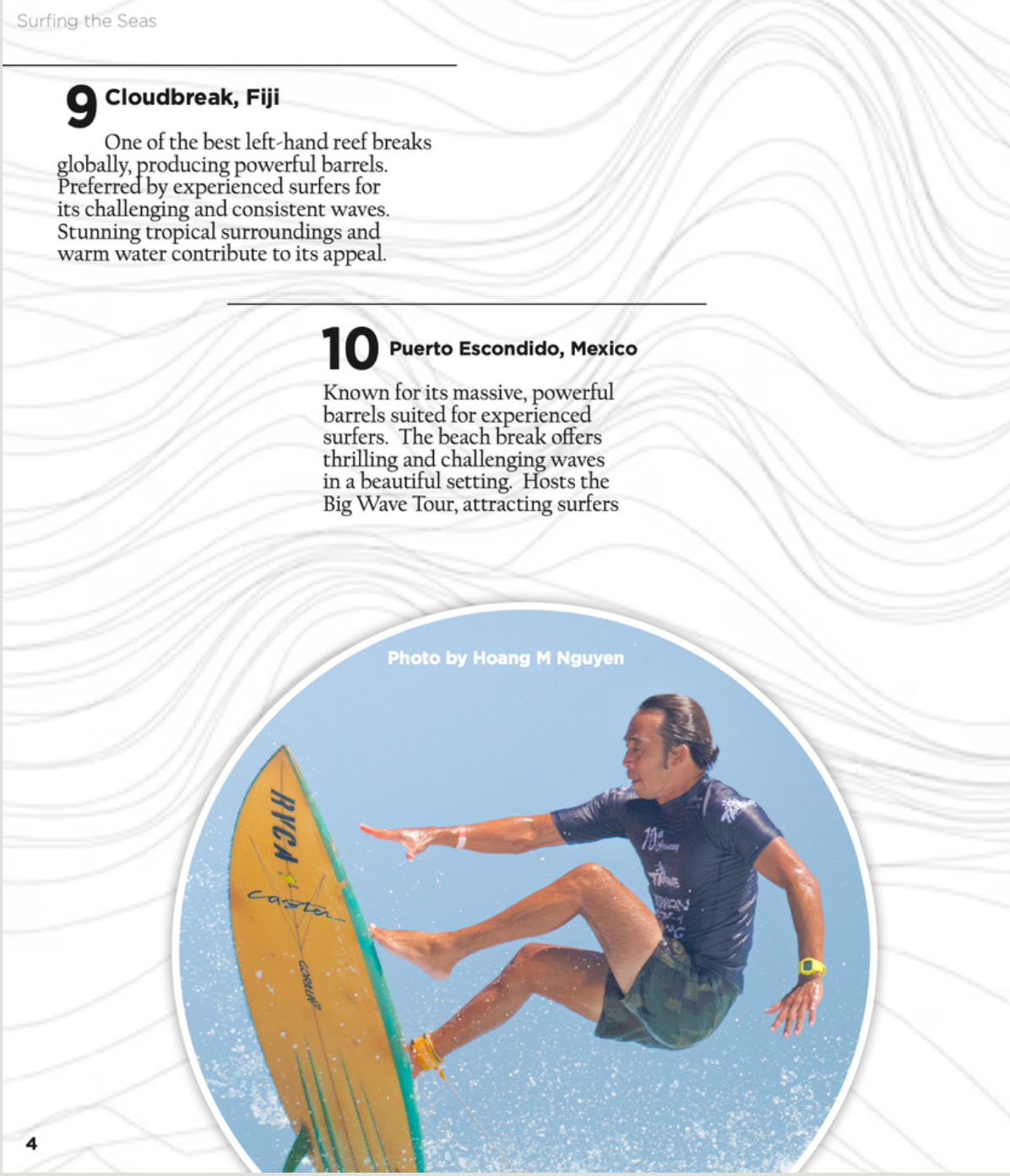 Interior page of surf magazine mock